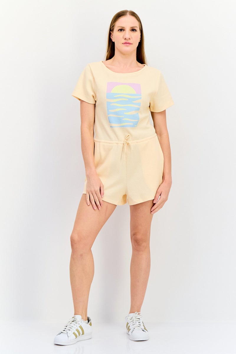 FILA Women Sportswear Fit Short Sleeve Outdoor Playsuit, Peach - Image 3