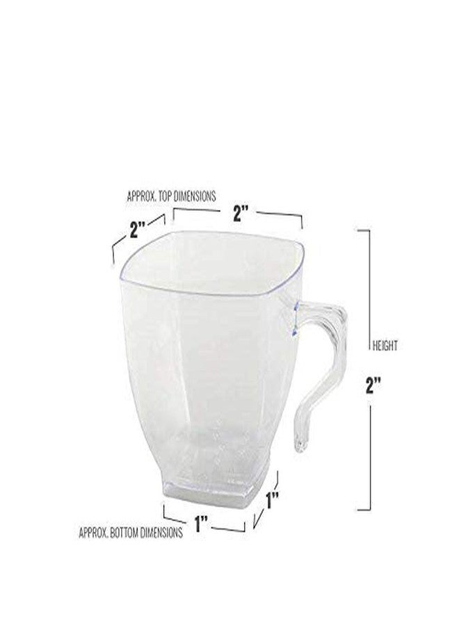 كايا أكواب كايا البلاستيكية المربعة الشفافة الصغيرة للقهوة والشاي (2 أونصة، عبوة من 12 كوبًا) - تصميم أنيق وعملي - مثالية للاحتفالات والتجمعات والاستخدام اليومي - Image 3