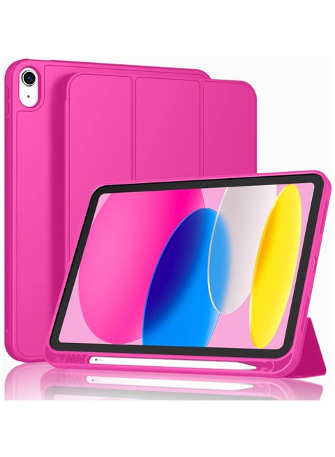 iPad 10th Generation Case 2022 10.9 Inch with Pencil Holder Trifold Stand Smart Case with Soft TPU Back Auto Wake Sleep