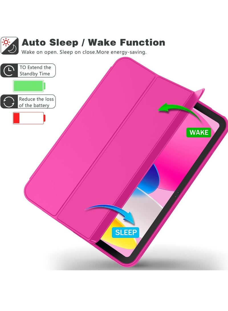 iPad 10th Generation Case 2022 10.9 Inch with Pencil Holder Trifold Stand Smart Case with Soft TPU Back Auto Wake Sleep