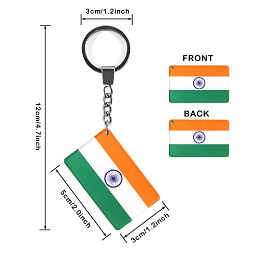 QQSD India Flag Keychain Indian Key Ring 2 Pack - Image 3