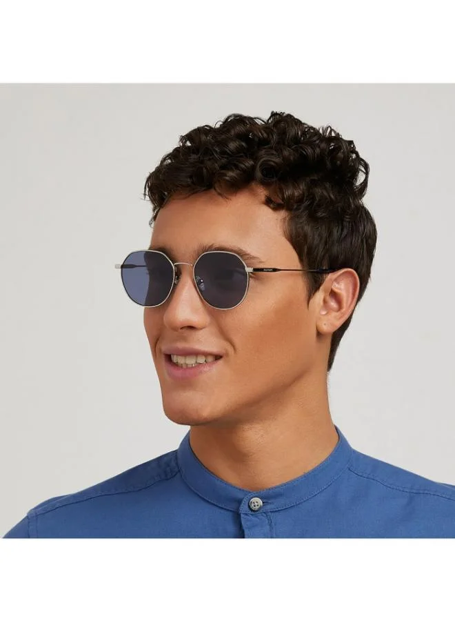 30Sundays WANDERLUST Men Blue Sunglasses - Frame Material: Metal - Lens Color: Blue- Frame Color: Silver - Full Rim