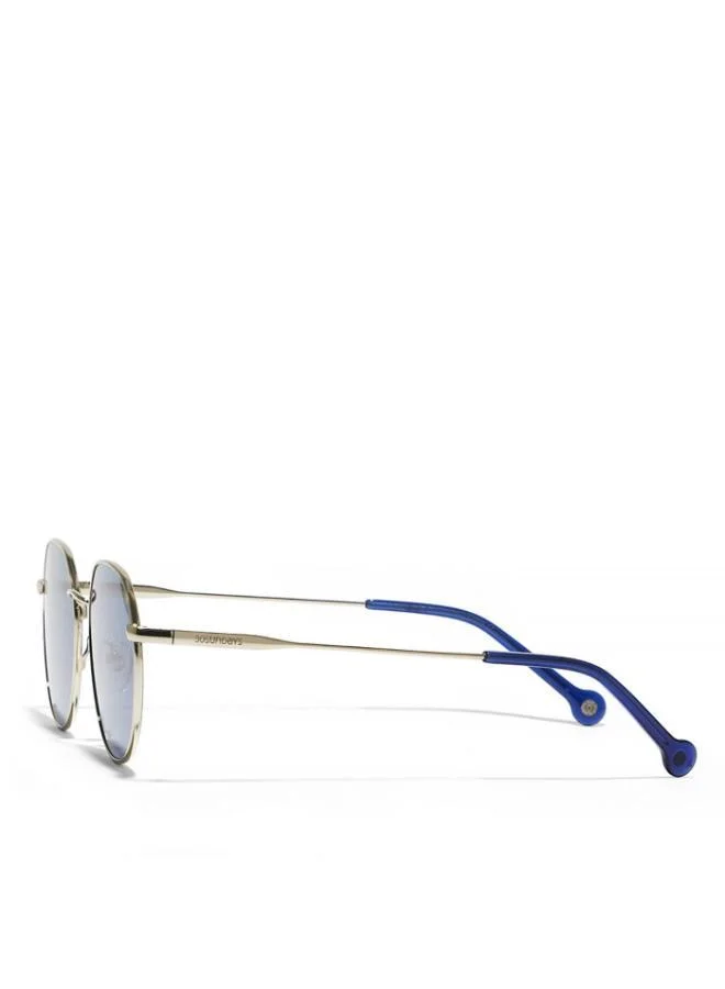 30Sundays WANDERLUST Men Blue Sunglasses - Frame Material: Metal - Lens Color: Blue- Frame Color: Silver - Full Rim