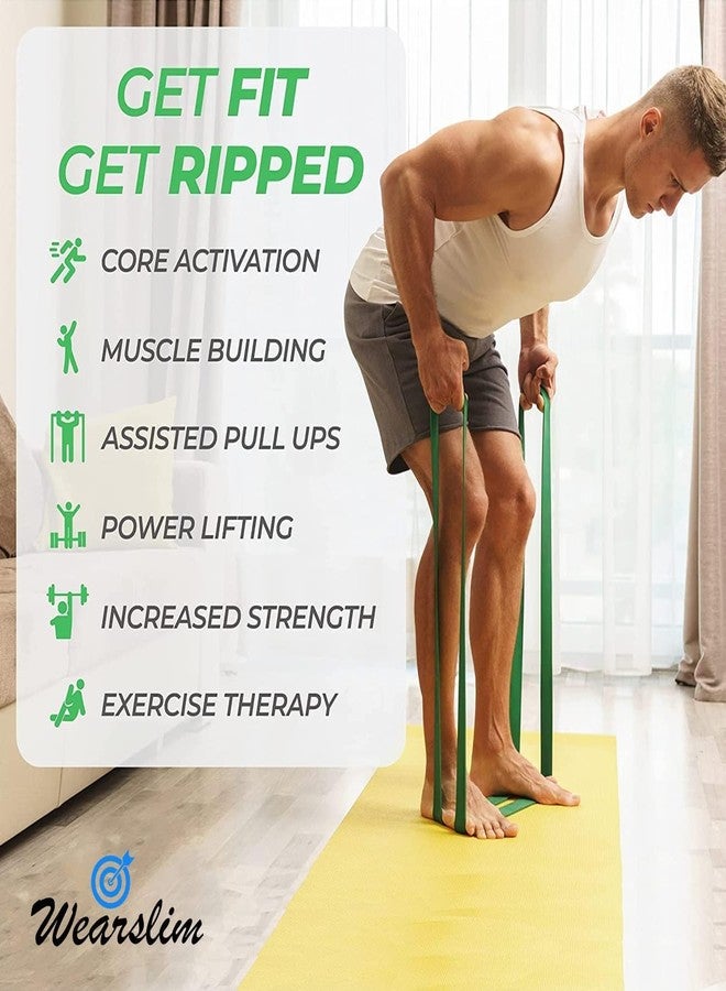 Wearslim Natural Rubber Professional Pull Up Exercise Resistance Band With Door Anchor For Gym, Home Workout & Physical Therapy - 90-220Lbs (Color May Vary) - Image 4