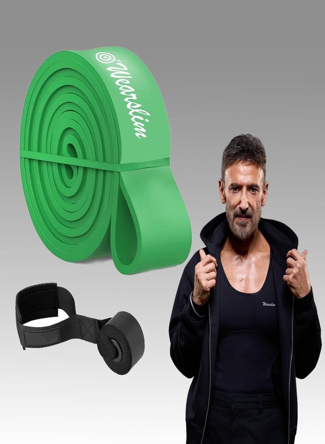 Wearslim Natural Rubber Professional Pull Up Exercise Resistance Band With Door Anchor For Gym, Home Workout & Physical Therapy - 90-220Lbs (Color May Vary) - Image 1