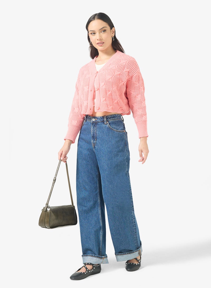 Ginger Chunky Cable Knit Cardigan - Image 4