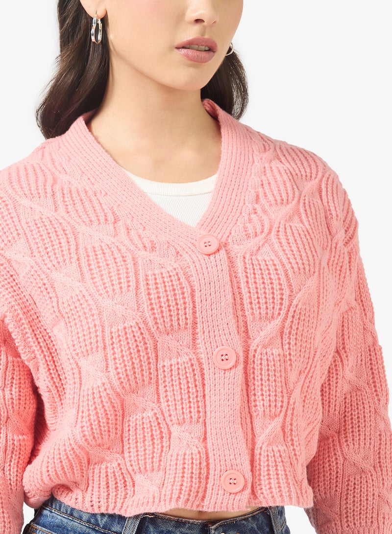Ginger Chunky Cable Knit Cardigan - Image 3