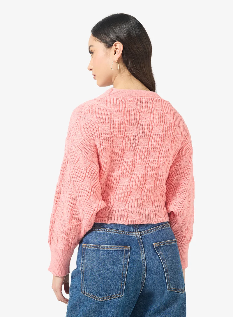 Ginger Chunky Cable Knit Cardigan