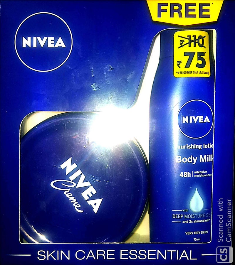 Nivea Cream 200ml with Nourishing Lotion Body Milk 75ml - Image 3