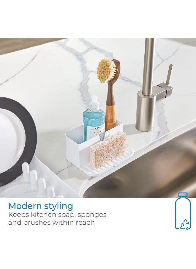 InterDesign iDesign Recycled Plastic Sink Caddy with Tray - 4.72” L x 6” W x 2.8” H, White  - Image 3