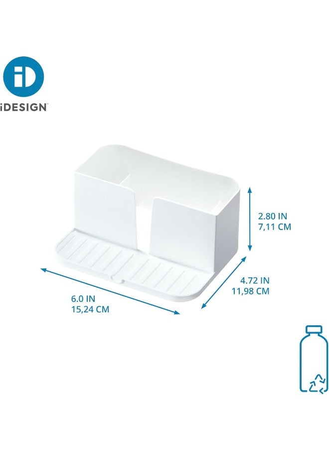 InterDesign iDesign Recycled Plastic Sink Caddy with Tray - 4.72” L x 6” W x 2.8” H, White  - Image 2