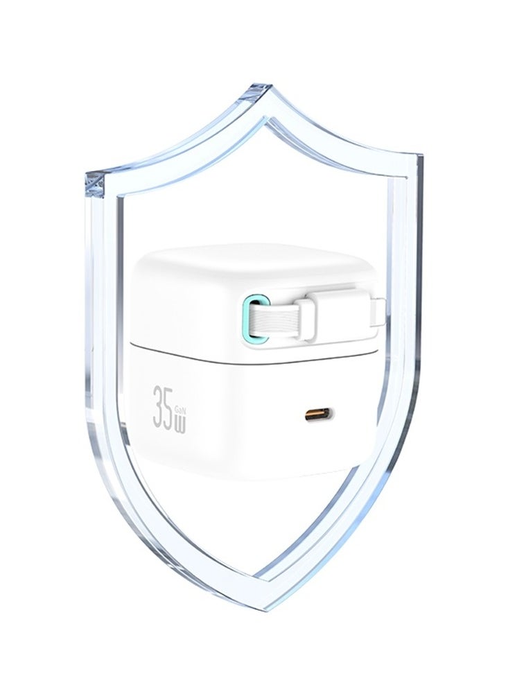 Usams - PD35W Dual Output GaN Fast Charger With Lightning Magnetic Retractable Cable Module (UK) - Image 1