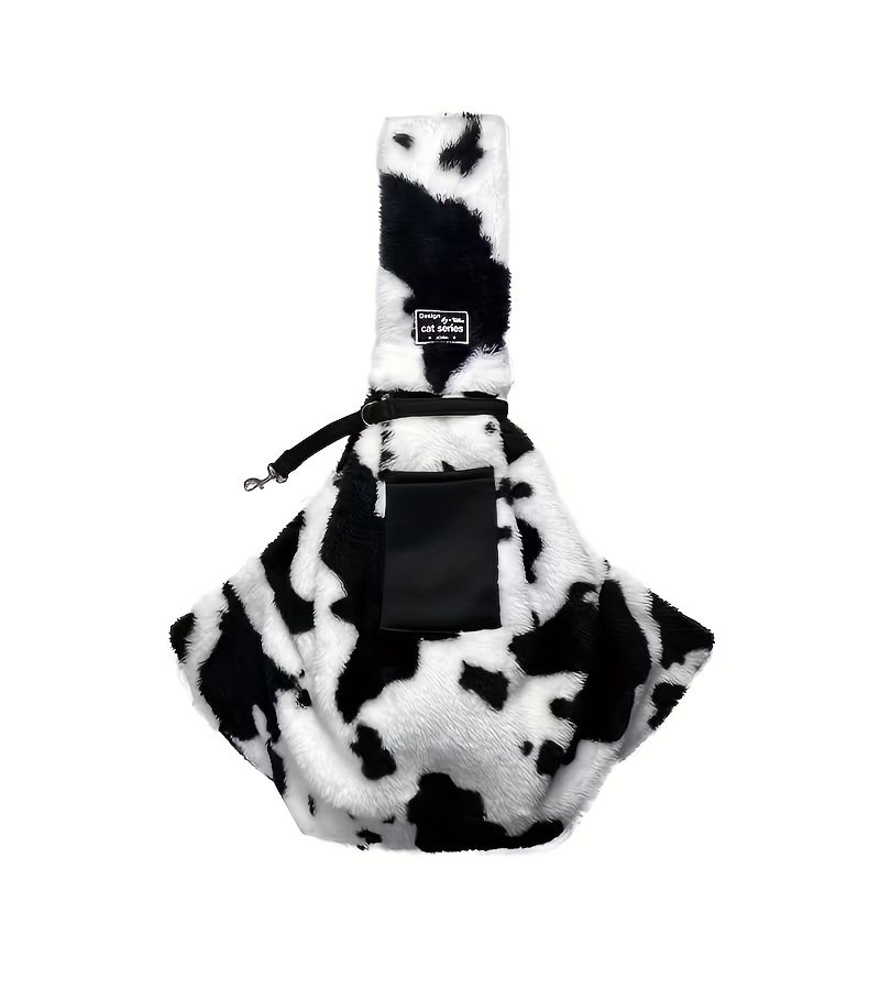 Brown Pet Outdoor Sling Bag With Dog Harness Thickened Adjustable Straps Pockets Perfect For Travel Snap Closure Carrier - Image 5