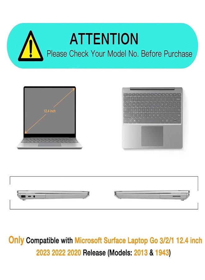 MOSISO Case Only Compatible with Microsoft Surface Laptop Go 3/2/1 12.4 inch 2023-2020 Release (models: 2013 & 1943), Protective Plastic Hard Shell Case&Keyboard Cover&Screen Protector, Emerald Green - Image 2