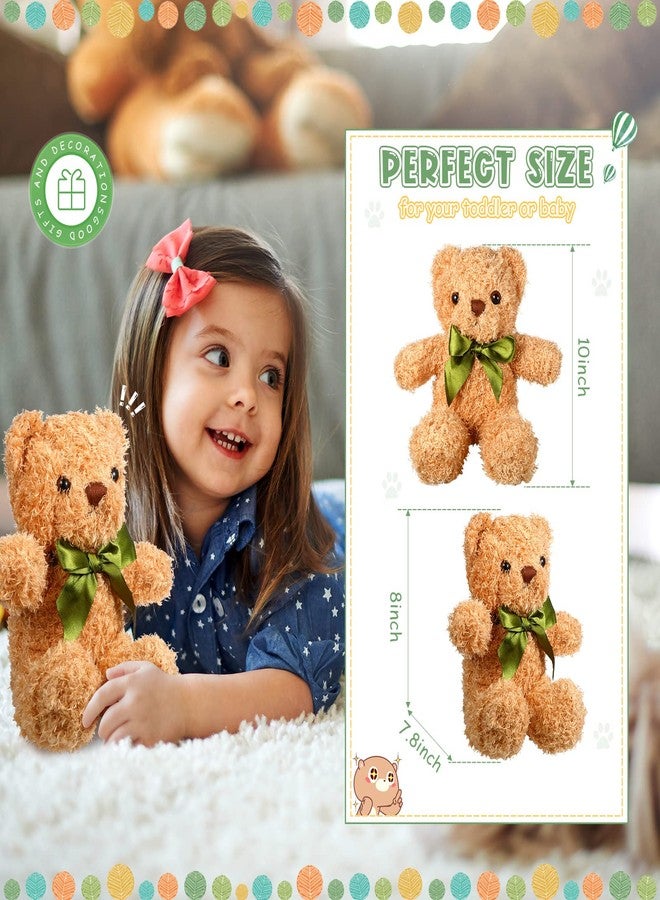 Zhanmai 9 Pieces Cute Bear Stuffed Animals 10 Inch Soft Plush Stuffed Bears Toy Valentine‘s Day Gift Bulk with Bow Tie Kids Boys Girls Graduation Baby Shower Birthday Party Gift(Dark Brown, Golden, White) - Image 5