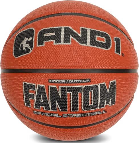 AND1 Fantom Rubber Basketball Official Regulation Size 7 295 inches Deep Channel Construction Streetball Made for Indoor Outdoor Basketball Games - Image 1