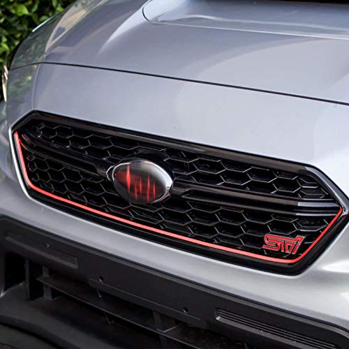 x xotic tech Front Grille Hood Frame Edge Vinyl Decal, JDM Style Pre-Cut Overlay Wrap Sticker, Compatible with Subaru WRX STI 2018-2021 (Glossy Red) - Image 3