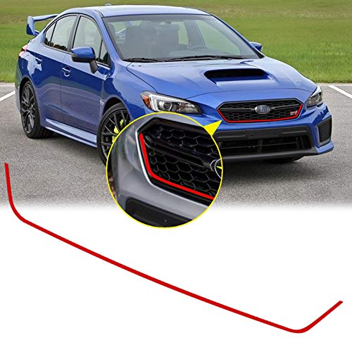 x xotic tech Front Grille Hood Frame Edge Vinyl Decal, JDM Style Pre-Cut Overlay Wrap Sticker, Compatible with Subaru WRX STI 2018-2021 (Glossy Red) - Image 1