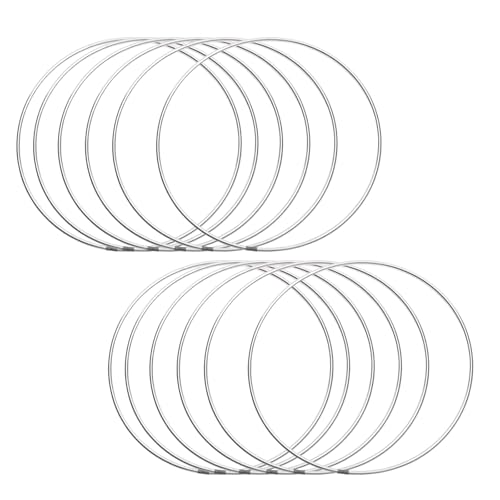 Mormchlots 10Pcs 150mm 6 Silver Metal Rings Unfinished Round Rings Floral Macrame Hoops Macrame Supplies for DIY Crafts Dream Catchers - Image 1