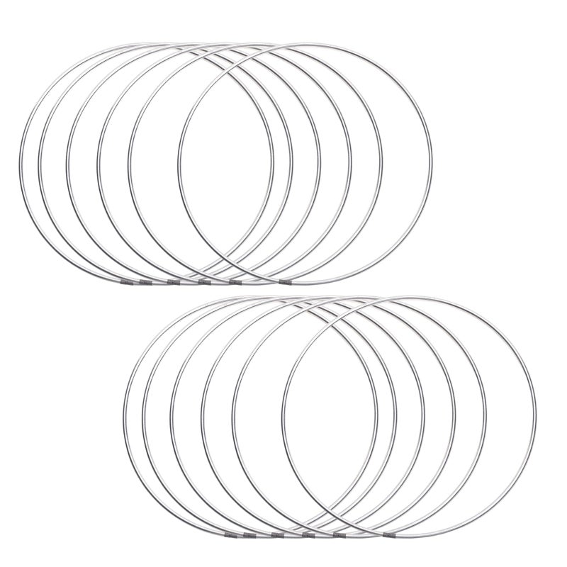 Mormchlots 10Pcs 150mm 6 Silver Metal Rings Unfinished Round Rings Floral Macrame Hoops Macrame Supplies for DIY Crafts Dream Catchers - Image 3