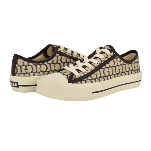 Guess Women's Carey Sneaker, Dark Brown Logo 200, 8.5 - Image 2