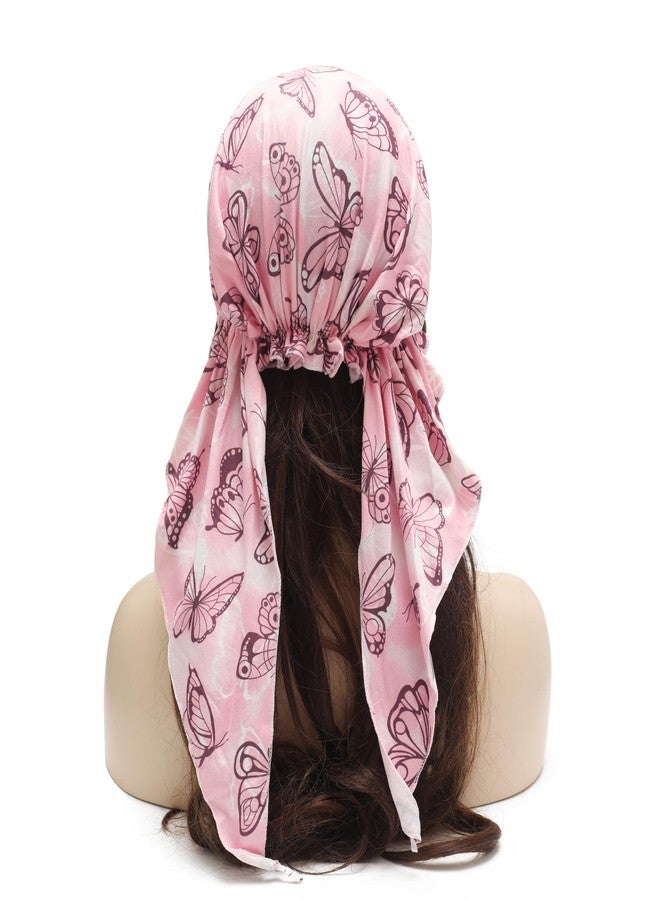 ZLYC Women Summer Chemo Beanie Hat Turbans Head Scarf Pre-Tied Headwear, Butterfly Pink, One Size - Image 4