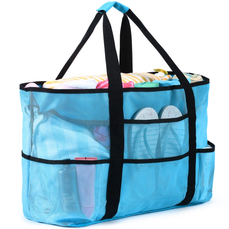 oscaurt Mesh Beach Bag Extra Large Waterproof Sandproof Beach Tote Pool Swim Bag Travel Vacation Essentials - Image 1
