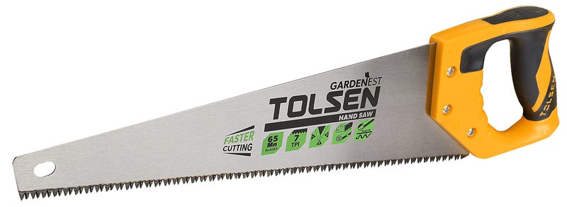 Tolsen Hand Saw for Wood Working Plastic Pipe Garden Pruning Patent Gripro Comfort Handle Small Compact Saw 400mm (16") 450mm (18") 550mm (22") (16" (400mm))