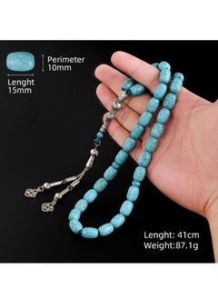 Hilalful HilalFul Prayer Beads - Turquoise | Natural Stone | Rosary Beads for Dhikr, Prayer For Adults | Islamic Gift Eid, Ramadan, Wedding, Anniversary, Birthday | 33 Beads  - Image 4