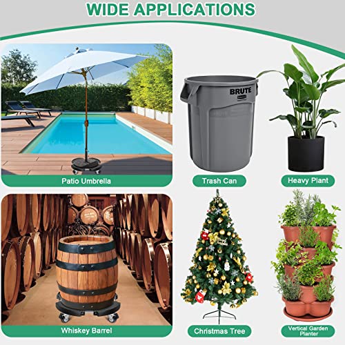 sanyi Plant Caddy with Wheels Heavy Duty, 15-21" Adjustable Plant Stand with Wheels, Large Plant Dolly Cart for Vertical Garden Tower, Vertical Planters, Patio Umbrella Base, Plant Pots, Trash Can - Image 4