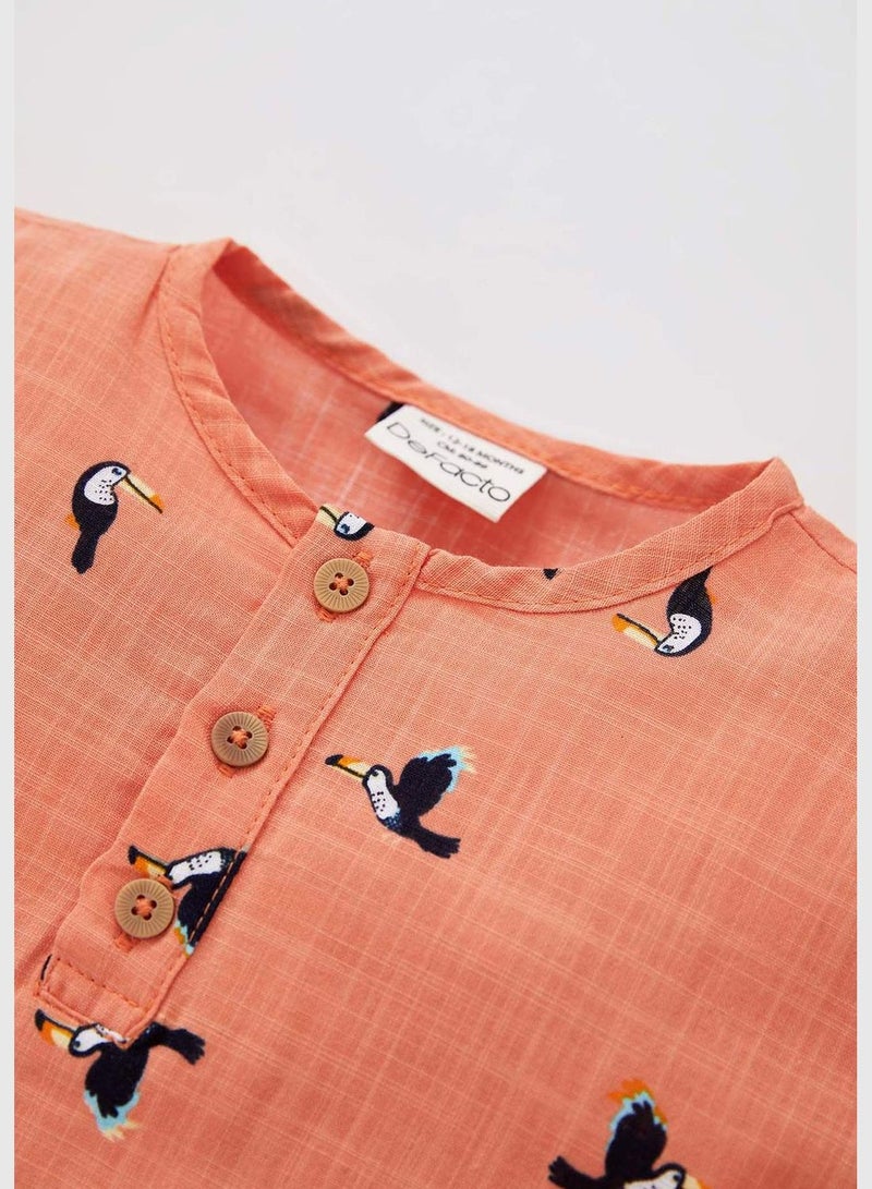 DeFacto Regular Fit Short Sleeve Printed Poplin Shirt - Image 2