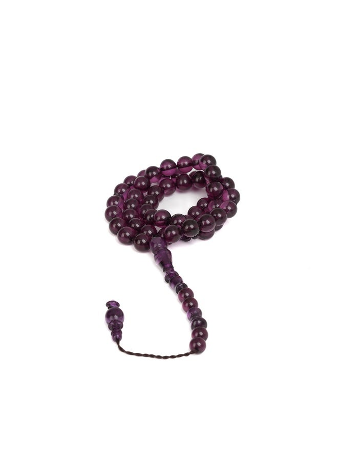 R.S Polish Amber Dust Prayer Beads, Round Cut, 51 Beads, Dark Color - Image 1