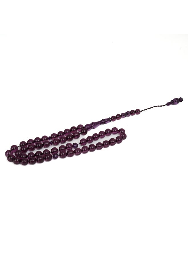 R.S Polish Amber Dust Prayer Beads, Round Cut, 51 Beads, Dark Color - Image 5