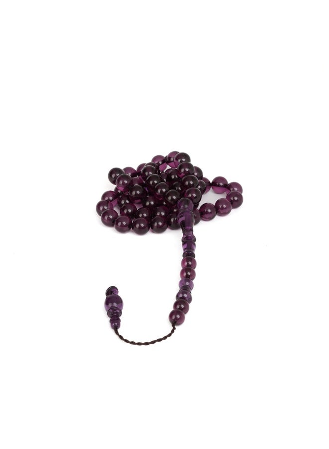 R.S Polish Amber Dust Prayer Beads, Round Cut, 51 Beads, Dark Color - Image 4