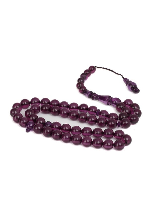 R.S Polish Amber Dust Prayer Beads, Round Cut, 51 Beads, Dark Color - Image 2
