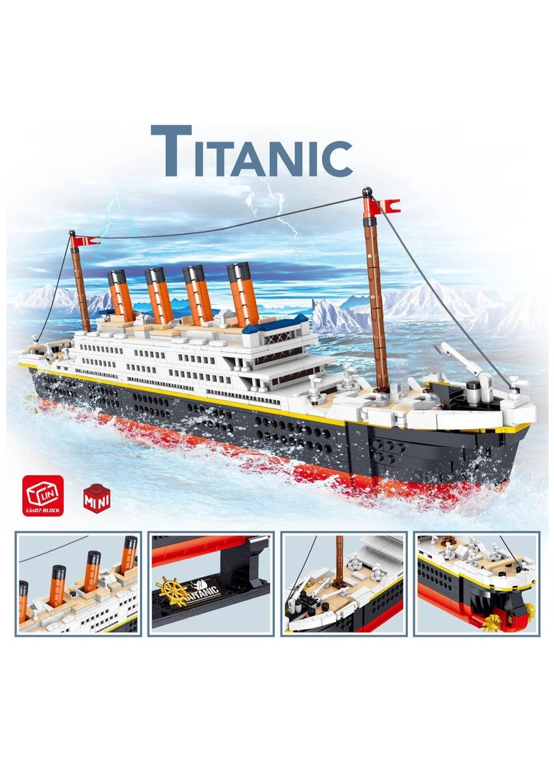 SYOSI Technic Titanic Model Building Block Set - 1288Pcs Cruise Ship Replica Kit - Detailed and Historical Titanic Boat Model for Display  - Image 4