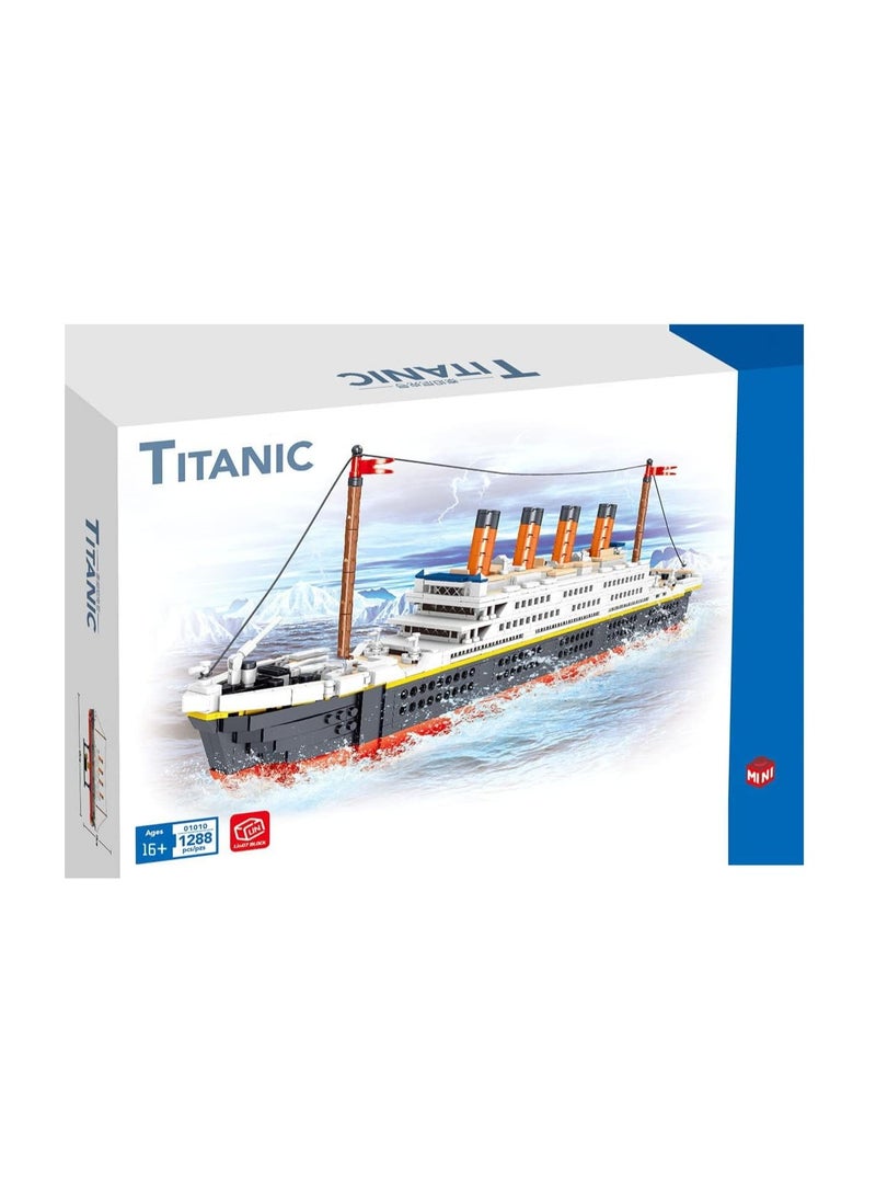 Technic Titanic Model Building Block Set - 1288Pcs Cruise Ship Replica Kit - Detailed and Historical Titanic Boat Model for Display