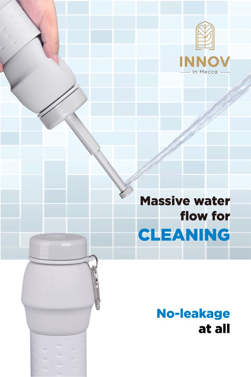 إنوف إن مكة شطاف محمول ممتاز بيديت محمول، شطاف محمول بسعة 500 مل مع فوهة قابلة للسحب والعناية بعد الولادة وشطاف للسفر وشطاف محمول وشطاف المسافر، زجاجة كبيرة - Image 2