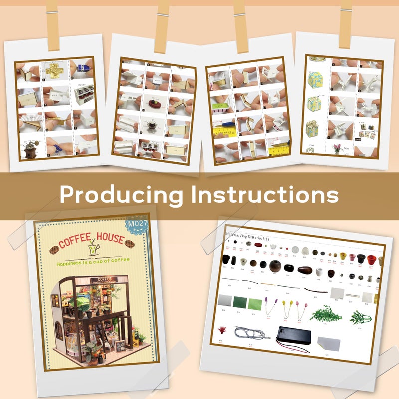 Flever Dollhouse Miniature DIY House Kit Creative Room with Furniture for Romantic Valentine's Gift(Time of Coffee) - Image 4