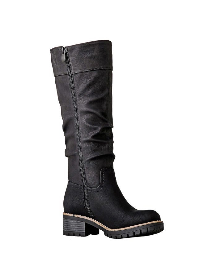 GLOBALWIN Women's Chunky Low Heels Boots Knee High Boots For Women, 19yy15 Black, 9 - Image 3