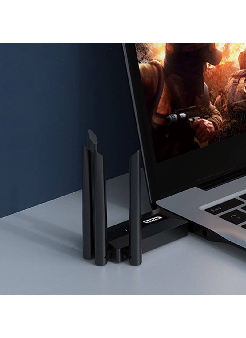 GO-DES Go Des GD-BT318 Dual Band 1200m 300Mbps 4 Antennas Wireless Internet Provider USB High Power WiFi Adapter  - Image 3