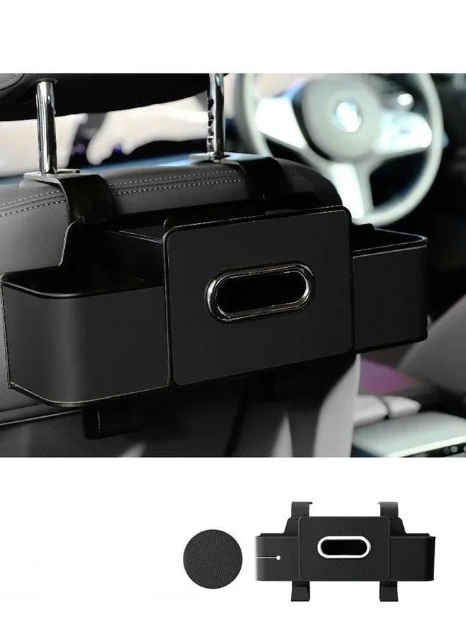 منظمو السيارات حقيبة تخزين جلدية لمقعد السيارة الخلفي مع دعم طاولة قابلة للطي، وحقيبة تخزين معلقة متعددة الجيوب لظهر مقعد السيارة - Image 5