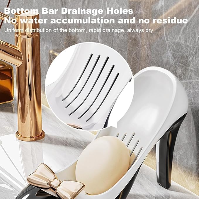 Prostuff.in® Creative High Heels Shape Design Self Draining Soap Organizer Non Slip Decorative Soap Holder Soap Containers Keep Dry for Shower Bathroom Kitchen, Keep Soap Bar Dry 1 Pcs - Image 4