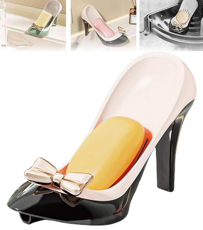 Prostuff.in® Creative High Heels Shape Design Self Draining Soap Organizer Non Slip Decorative Soap Holder Soap Containers Keep Dry for Shower Bathroom Kitchen, Keep Soap Bar Dry 1 Pcs - Image 1