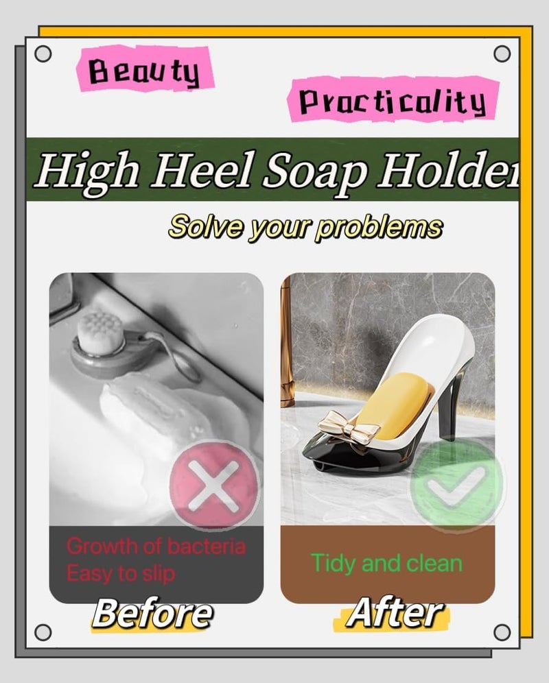 Prostuff.in® Creative High Heels Shape Design Self Draining Soap Organizer Non Slip Decorative Soap Holder Soap Containers Keep Dry for Shower Bathroom Kitchen, Keep Soap Bar Dry 1 Pcs - Image 5