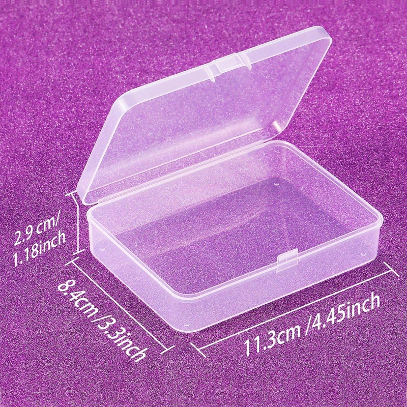SATINIOR 12 Pack Clear Plastic Beads Storage Containers Box with Hinged Lid for Beads and More (4.45 x 3.3 x 1.18 Inch) - Image 2