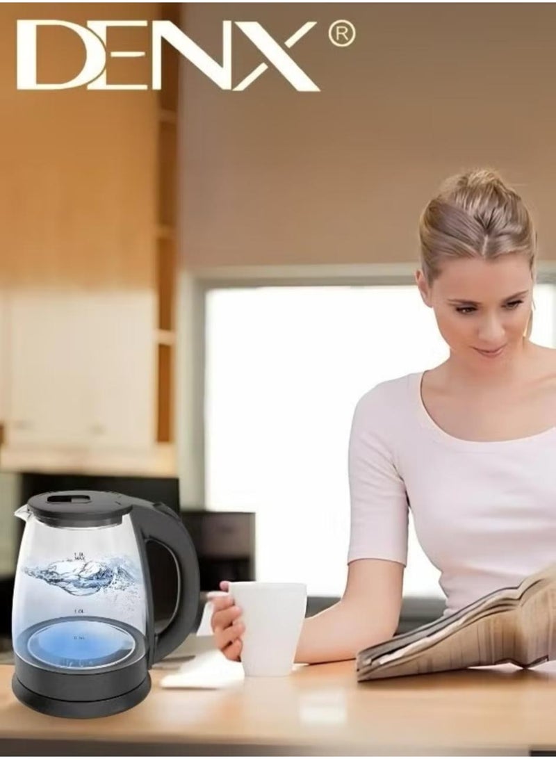 Denx Glass electric kettle  capacity 1.8 liters  1500 watts - Image 4