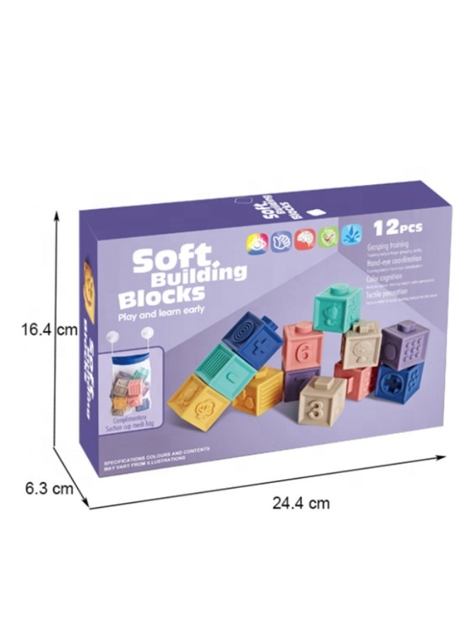 Unique Montessori Sensory Blocks Baby Bath Toys for Infants and Toddlers 6 9 Months 1 Year Old, Silicone - Image 3