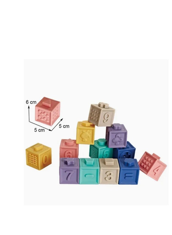 Unique Montessori Sensory Blocks Baby Bath Toys for Infants and Toddlers 6 9 Months 1 Year Old, Silicone - Image 2