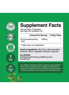 Natures Craft Advanced TUDCA Liver Support Supplement - Extra Strength TUDCA 500mg Bile Salts for Gallbladder Liver and Kidney Support - Liver and Gallbladder Cleanse Tauro Ursodeoxycholic Acid TUDCA Supplement  - Image 2